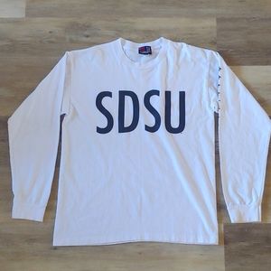 Vintage San Diego State University Graphic Long Sleeve Shirt White Size L